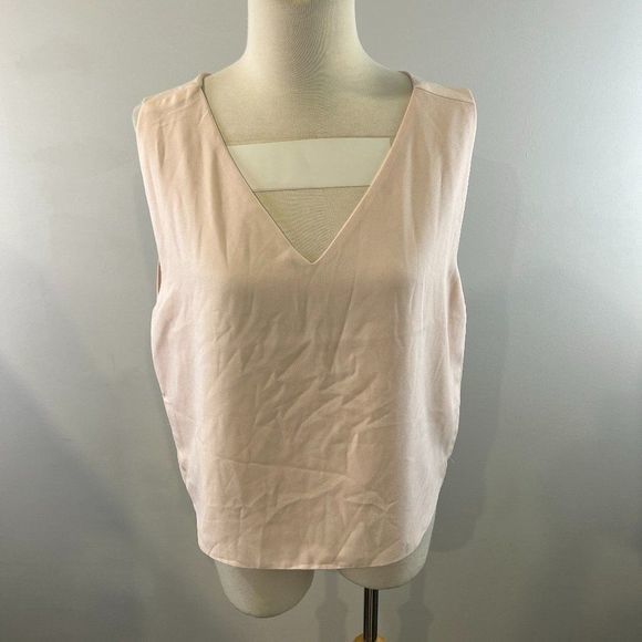 🌿4/$35🌿 BE‎ YOU Pink V Neck Sleeveless Blouse (L) - Picture 2 of 8